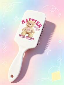 1 pieza Serie de Oso Grande Peine con Cojín de Aire Estampado Completo, Peine de Masaje de Color Vibrante, Adecuado para Peinado, Cabello Rizado, Cabello Liso, Todos los Estilos de Cabello, Salón de Barbería, Producto Esencial de Cuidado del Cabello para Viajes de Belleza, Peine con Cojín de Aire Portátil para el Campus - Multicolor - Ver 11
