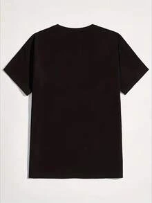 Men's Fun T-Shirt With Humorous Prints, Machine Washable, Suitable For Everyday Wear, Breathable, And Stylish Design - 黑色 - 查看 2
