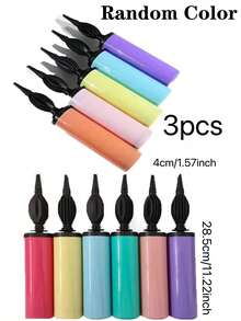 3pcs Balloon Inflator Set, Includes Manual Air Pump, Portable Foot Pump And Balloon Blower, Suitable For Birthday Party, Celebration, Wedding, Balloon Inflation (Random Color) - Multicolor - View 15