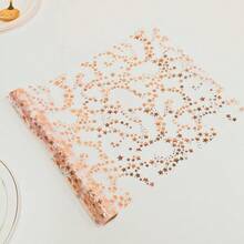 1 Roll Rose Gold Star Pattern Mesh Table Runner, Fashionable And Elegant, Unique Design For Protecting And Decorating Dining Tables, Theme Holiday Atmosphere, Enhancing Dining Environment, Table Setting, Concealing And Embellishing - View 5