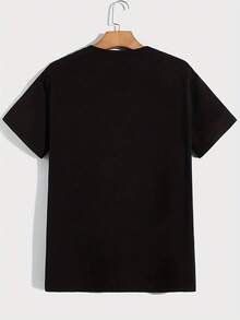 Camiseta para Niños, Camiseta con Estampado de Baloncesto de Dibujos Animados, Cuello Redondo, Manga Corta, Ropa Casual Cómoda para Niños para el Verano - Negro - Ver 3