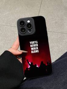 1個利物浦足球迷球場印花手機殼，YNWA經典口號 YOU'LL NEVER WALK ALONE 手機殼，黑色啞光防震保護殼，運動街頭風，輕巧舒適握感，相容於Apple & 所有系列 (IPhone11/17/17 Pro/17 Pro Max, Galaxy S25 Ultra) - 黑色 - 查看 2