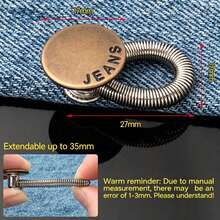 1pc/6pcs/12pcs [Random Style & Color] Denim Jeans Waist Extender Button, No Sewing Required, Spring-Loaded Elastic Waistband Expander Buckle - A - View 6