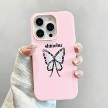 Mariposa pastel Shinobu rosa menta negrofunda de teléfono Fundas compatibles con ,Apple,VIVO,OPPO,,, y Honor.Fabricadas en silicona TPU,ofrecen protección contra golpes y caídas. - Rosa - Ver 1