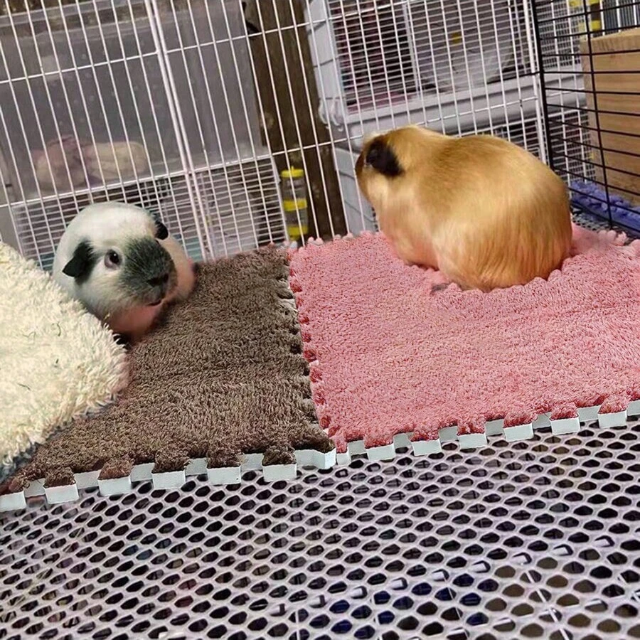 6 Pcs Spliceable Blanket Bed, Wool Cage Pad, Small Animal Waterproof Sleeping Pad Set Suitable For Rabbits, Hamsters, Cats, Dogs, Guinea Pigs, Pads, Guinea Pigs - View 1