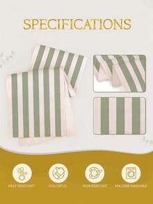 1pc,Bohemian Style,Minimalist Striped Table Runner,Microwave Dust Cover,Protective Cover,Rectangular Tablecloth,Washable,Suitable For Home Dinner,Coffee Table,Kitchen And Dining Room Decor,Table Decor Party And Scene Decoration,Home Decor,Outdoor Patio Table Runner Decor,Entrance Decor,Fireplace Cloth - Sage Soft Mist Green - View 8