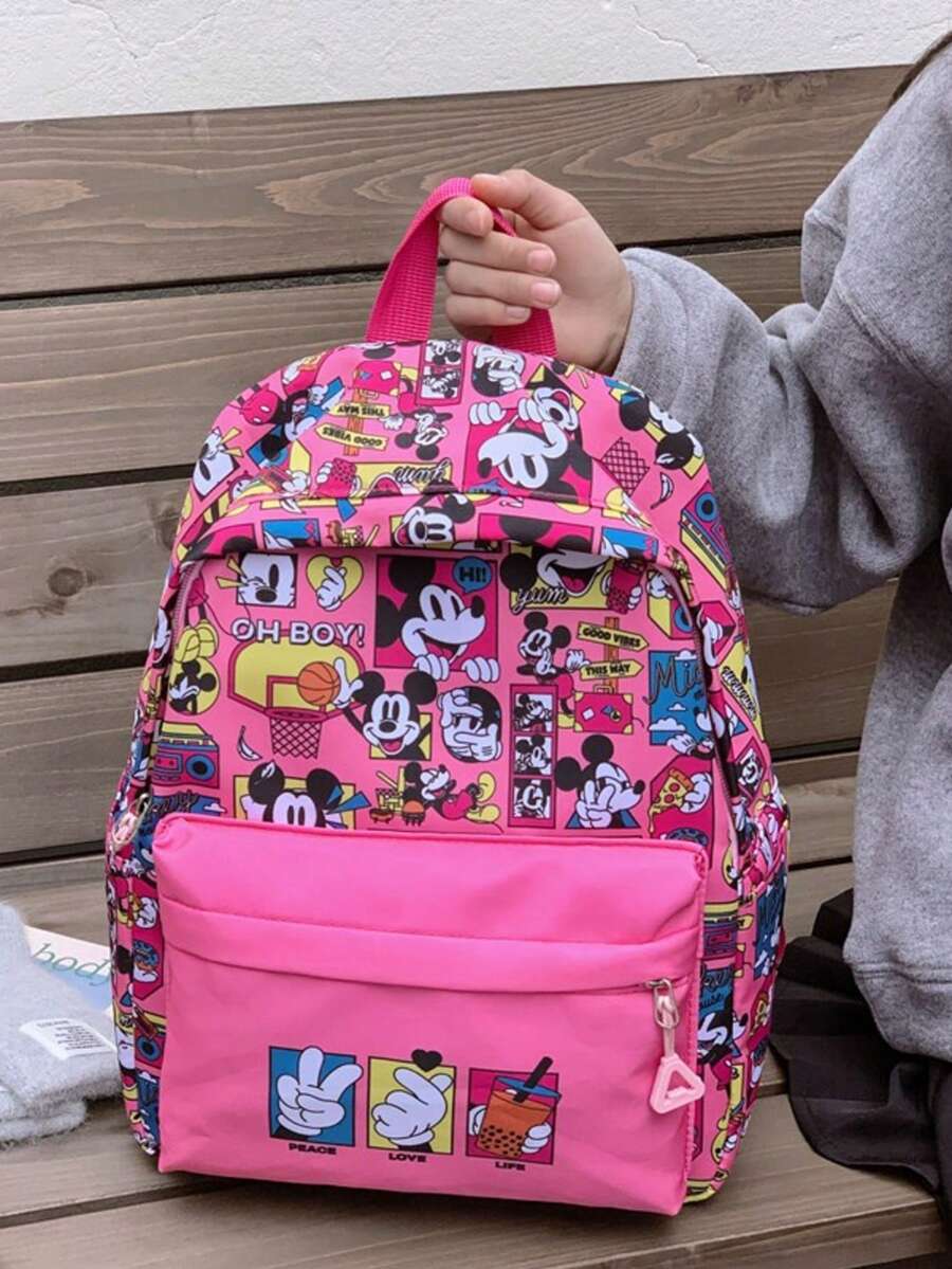 1pc Disney Teen Backpack, Cartoon Backpack, Girls Wallet, Mini Handbag, Travel Bag, Party Storage Bag, Fashion Coin Purse, Boys & Girls Handbag