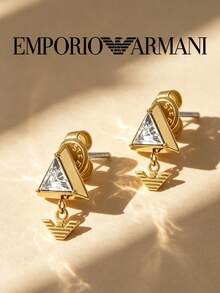 Armani EGS2900710 精緻鋯石耳釘 玫瑰金電鍍 優雅奢華時尚女款飾品 適合日常穿搭約會派對婚禮 - 白色 - 查看 5