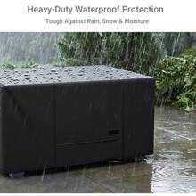 NettyPro - Funda recgular para mesa de centro impermeable para muebles de exterior recgular 48 x 26 x 18 pulgadas color - Negro - Ver 6