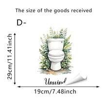 1/4pcs Watercolor Green Plants Bathroom Quote Wall Decals, Removable Self-Adhesive Waterproof PVC Stickers, Suitable For Bathrooms, Showers, Apartments, And Home Decor - Wall Stickers - View 11