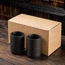 300ml High-Aesthetic Ceramic Coffee Cup, Straight-Body Tea Cup Water Cup Tumbler, Vintage Coffee Cup, Minimalist Premium, Comfortable Grip, Rounded Rim, Creative Hotel Homestay Mouthwash Cup Tableware Coarse Ceramic Tea Water Cup - Multicolor - View 14