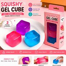 Ice Cube Stress Relief Squeeze Toy – Slow-Rebound TPR Fidget Cube For Office & Home | Anxiety Relief Sensory Gadget For Adults - Multicolor - View 1