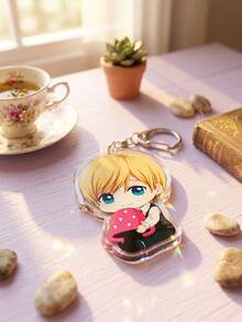 1pc/9pcs Cute Anime Boy And Mushroom Pattern Keychain, Japanese Style Irregular Shaped Acrylic Keychain, With Colorful Hair And Mushroom Details, Suitable For Backpack Decoration, Anime Fan Gift, Back To School, Birthday, Christmas, Valentine's Day, New Year, Anniversary, Party Favor, Graduation And Daily Use - Multicolor - View 15