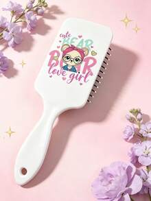1 pieza Serie de Oso Grande Peine con Cojín de Aire Estampado Completo, Peine de Masaje de Color Vibrante, Adecuado para Peinado, Cabello Rizado, Cabello Liso, Todos los Estilos de Cabello, Salón de Barbería, Producto Esencial de Cuidado del Cabello para Viajes de Belleza, Peine con Cojín de Aire Portátil para el Campus - Multicolor - Ver 12