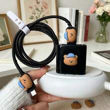 Protector de cable en forma de corazón con onda única degradada, previene roturas, compatible con cargador Apple de 18-20W - Multicolor - Ver 7
