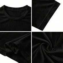 Camiseta de algodón 100% con estampado, nueva colección 2026: cómoda y fácil de usar, ideal para todas las personas. - Negro - Ver 3
