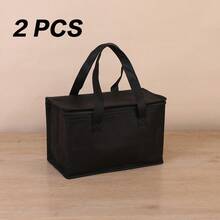 1pc/2pcs Portable Aluminum Foil Large Capacity Insulated Storage Bag, Available In Blue, Black And Red, Durable Zipper, Suitable For School Commute, Picnic, Outdoor Travel And Daily Meals, Multi-Color Options - Multicolor - View 12