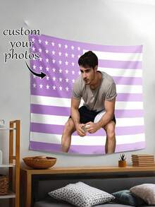 1pc Customizable Personalized Tapestry, Custom Image, Fashion Home Decor, Unisex Gift, Suitable For Mother's Day, Graduation Ceremony And Other Occasions, Multi-Functional, Highly Decorative - Multicolor - View 3