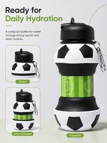 Novelty Water Bottle With Retractable Sphere Design And Key Ring Leak Resistant Silicone Folding Mechanism For Fitness Enthusiasts Sleek Minimalist Carrier To Hold Beverages During Running Traveling And Gym Travel Essential Water Bottle - 彩色 - 查看 9