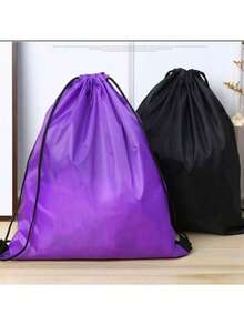 Lightweight Drawstring Bag - Durable, Compact And Washable Neutral Backpack, Perfect For Outdoor Sports, Camping, Hiking, And A Great Choice For American Football Fans! Drawstring Bag, Thickened Waterproof Solid Color Backpack - Multicolor - View 3