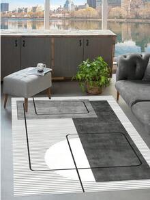 Digitally Printed Non-Slip Washable Runner And Area Rug Living Room Carpet, Modern Design | Modern, Scandinavian, Bohemian And Classic Styles | 100% Polyester - Creamy White - View 4