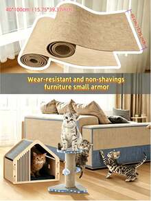 1 pieza Almohadilla autoadhesiva para arañar gatos, alfombra recortable, parche para arañar gatos, evita que las mascotas arañen el sofá, pegatina de protección de muebles - 40*100cm - Ver 2