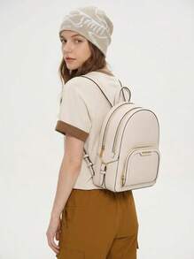 Michael Kors Women's Backpacks Padded Durable Versatile Commuting Daily Weekend Cream 35S2G8TB2L-LTCR - Ivory - View 1