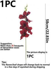 1/5/150pcs Bunga Gladiolus & Magnolia Buatan untuk Dekorasi Rumah, Rangkaian Bunga Pernikahan - Merah - View 3