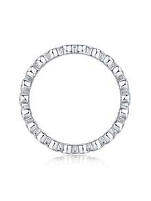 1pc 925 Sterling Silver Elegant Luxury Moissanite Ring, Ideal Gift For Engagement, Wedding, Birthday, Anniversary, And Bridal Jewelry - Silver - View 10