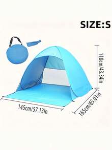 1pc Portable Pop-Up Beach Tent, UPF 50+ UV Protection Lightweight Instant Sun Shelter With Storage Bag And Ground Stakes, Foldable Outdoor Canopy For Women, Family Beach, Camping, Picnic, Park, Hiking, Fishing, Summer Travel Essential Gift - Multicolor - View 12