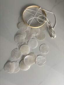 1-Piece Natural Shell Wind Chime Art Bohemian-Style Hanging Dreamcatcher Room Decoration Gift With Zen Charm And Soft Tones - White - View 2
