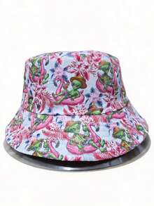 1 pieza Sombrero de cubo reversible unisex con estampados de dibujos animados, adecuado para uso al aire libre, viajes, uso diario, de moda y versátil - impresión - Ver 40