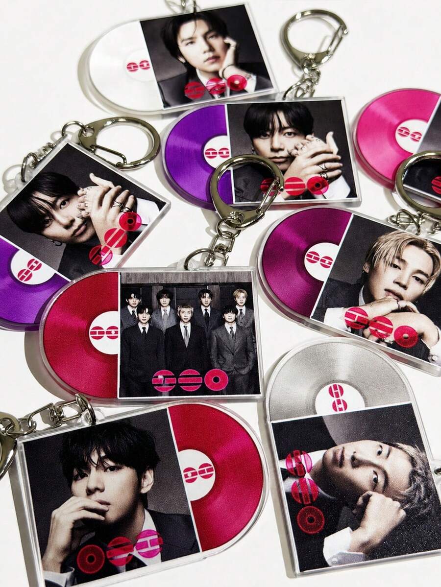 BT-RIRANG2026 Latest Album Style Keychain, Acrylic High-Definition Printed 2D Flat Decorative Pendant, Essential Collectible Accessory For ARMY Fans, K-Pop Merchandise, Suitable For Backpack Fashion Decoration - Multicolor - View 1