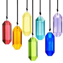 7 Colors Crystal Suncatcher Prism, Indoor Window Hanging Decor Rainbow Glass Prism Sun Catcher Decoration, For Home Garden Decor - Seven-color 76mm Long Strip - View 3