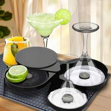 1 Pack Of 3-Layer Salt Edge Mixer With Sponge, Used For Mixing Cocktails And Margarita, Salt And Sugar Containers, Seasoning Boxes, Bartender Tools For Bars, Bar Parties, And Wedding Parties - 1 - View 1