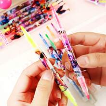 12PCS Double-Ended Highlighters, K-Pop Girl Group Cartoon Design. Dual-Head Marker For Writing, Drawing & Coloring. Stationery, Great For Gifts. Random Styles & Packages - Multicolor - View 6