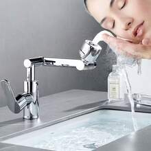 Keran Wastafel Lengan Robot yang Dapat Diatur 360°, Pemasangan di Dek Lubang Tunggal, Pengalih Air Panas dan Dingin, Termasuk Pipa Saluran Masuk Air, Keran Wastafel Kamar Mandi Lubang Tunggal untuk Air Panas dan Dingin, Pemasangan Mudah, Cocok untuk Wastafel Kamar Mandi dan Dapur - MultiWarna - View 4