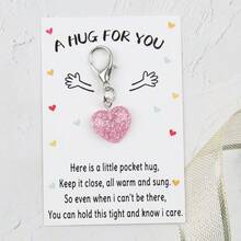 1pc/8pcs Heart Keychain, Unisex, With Encouragement Card, Durable Keychain, Thoughtful Gift For Teachers, Moms, Girlfriends, Best Friends, Birthday, Teacher's Day, Graduation Season, Back To School Season, Thanksgiving Small Gift - Multicolor - View 18