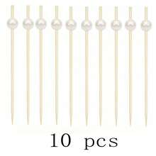 200 chiếc/100 chiếc/50 chiếc/20 chiếc/10 chiếc Que tăm tre dùng một lần màu vàng/hồng/trắng, thiết kế sáng tạo hình quả bóng tròn, hoàn hảo cho bàn bếp, salad trái cây, đám cưới, tiệc lễ hội, giáng sinh - trắng - Xem 8