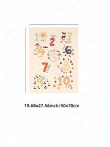 1pc Frameless Counting Print Kids Number Chart Nursery Wall Art For Bedroom Dorm Birthday Gift, Room Decor, Prints For Wall - Counting Chart - View 12