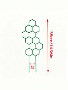 2/6入 14.96x5.91英吋 蜂巢狀植物攀爬架，防鏽塑膠支架，適用於盆栽藤本植物與花卉，省空間室內外園藝支撐架 - 綠色蜂巢款 - 查看 2