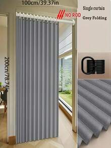 1pc Foldable Blind Curtain | Windproof Partition Curtain | Comes With Hooks And Storage Straps | Modern Polyester Fiber Material Design | Suitable For Living Room, Bedroom And Kitchen | Multiple Colors And Sizes Available | Easy To Maintain | Elegant Living Room Curtain | Bedroom Partition Curtain | Foldable Design | Smooth Touch - Door Curtain - View 11