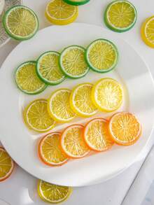 5/10pcs Artificial Plastic Lemon Slices, Suitable For Spring Wedding, Mother's Day, Valentine's Day, Vase Decoration, Also Suitable For Home, Restaurant, Bedroom, Birthday Party And Outdoor Garden. - Multicolor - View 10
