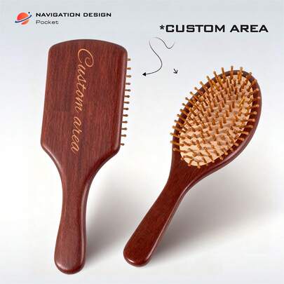 1 PC Personalized Name Wooden Air Cushion Hair Brush | Anti Static Massage Comb | Daily Hair Care Tool | Bridesmaid Gifts Friend Gift For Women | Personalized Items | Birthday Gift | Mothers Day Gift