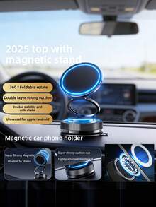 360°可折疊磁吸手機支架，吸盤底座通用磁吸座，適用於汽車、桌面、鏡子，附贈額外磁吸金屬環 - BLS030真空車載吸附磁吸支架 - 查看 8