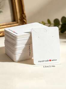 10/20/40pcs Earring Necklace Storage Cards Jewelry Earring Display Rack - White - View 4