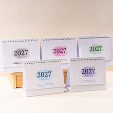 1件 2026/2027 桌上日曆，可愛便攜式計畫本，用於規劃與整理每日及每月行程的桌面配件，居家與學校文具，學生用品，教師辦公用品及開學用品 - 彩色 - 查看 7