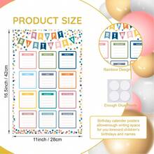 4pcs Classroom Birthday Hanging Chart, Classroom Birthday Calendar, Birthday Theme Classroom Bulletin Board Decor, Happy Birthday Theme Decoration, Back To School Teaching Supplies Birthday Poster - Multicolor - View 3