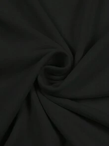 Camiseta de manga corta para hombre, estilo casual urbano, con grafiti pintado a mano y estampado de doble cara. - Negro - Ver 6