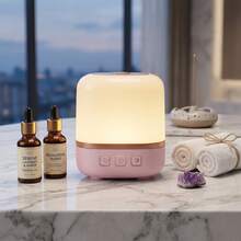 Touch Dimmable Ambient Desk Lamp, USB Rechargeable Wireless Portable Bedroom Bedside LED Night Light - Pink - Dimmable LED Night Light for Bedside Sleep - View 6